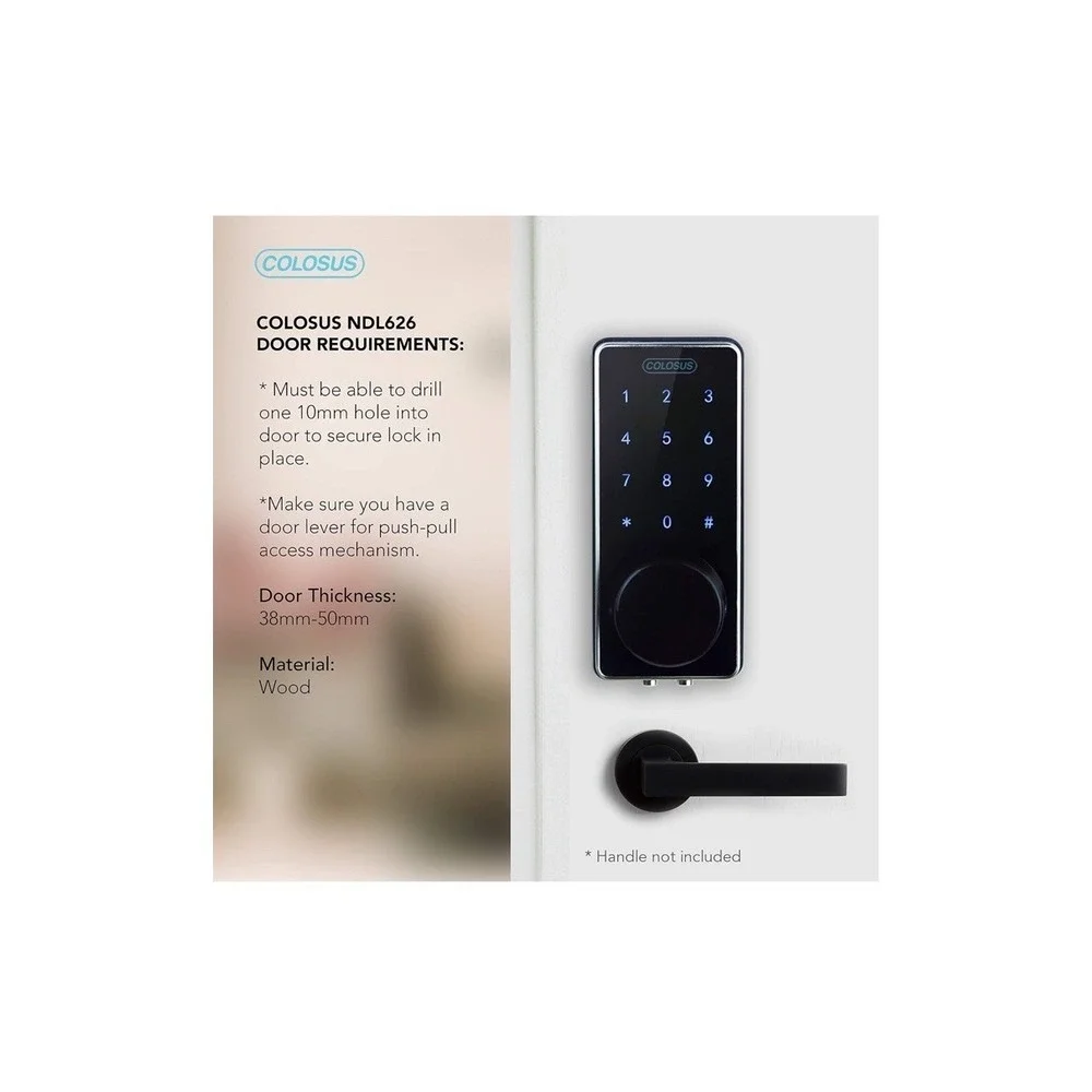 COLOSUS NDL626 Keyless Entry Deadbolt Smart Door Lock Auto Lock FOB Secure